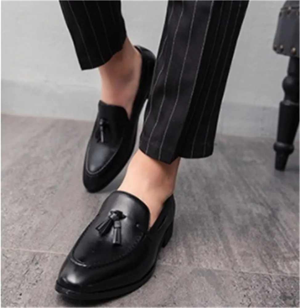 Mens Tassel Boat Loafers Breathable Shoes Lightweight Slip Resistant Anti-Slip Casual Slip-ons for Business Outdoors Wedding