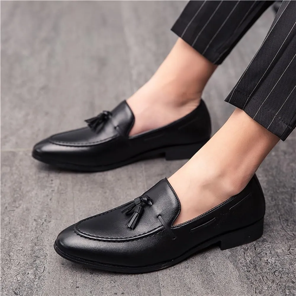 Mens Tassel Boat Loafers Breathable Shoes Lightweight Slip Resistant Anti-Slip Casual Slip-ons for Business Outdoors Wedding