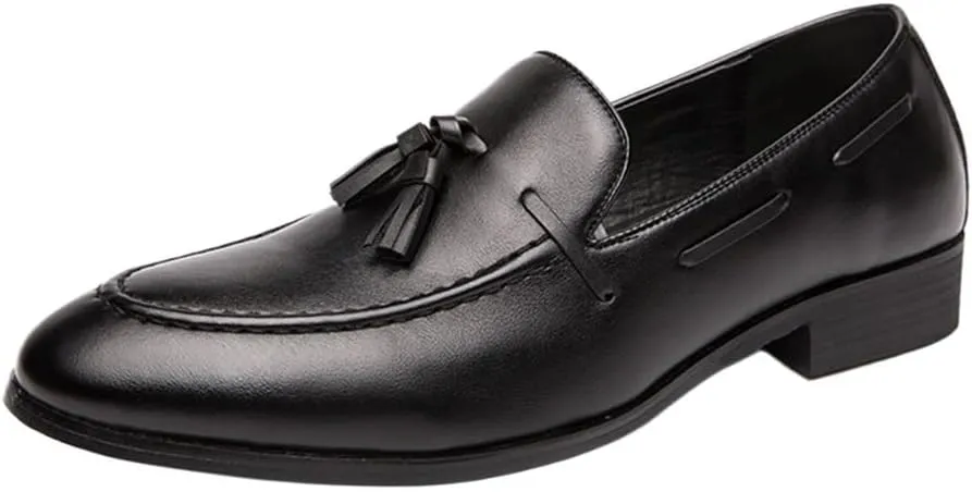 Mens Tassel Boat Loafers Breathable Shoes Lightweight Slip Resistant Anti-Slip Casual Slip-ons for Business Outdoors Wedding