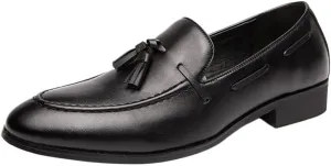 Mens Tassel Boat Loafers Breathable Shoes Lightweight Slip Resistant Anti-Slip Casual Slip-ons for Business Outdoors Wedding