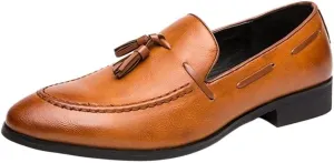 Mens Tassel Boat Loafers Breathable Shoes Lightweight Slip Resistant Anti-Slip Casual Slip-ons for Business Outdoors Wedding