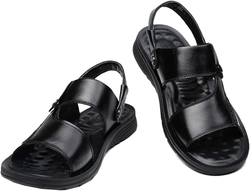 Men's Toe Sandals Fashion Beach Shoes Slippers Leather Sandals(42)