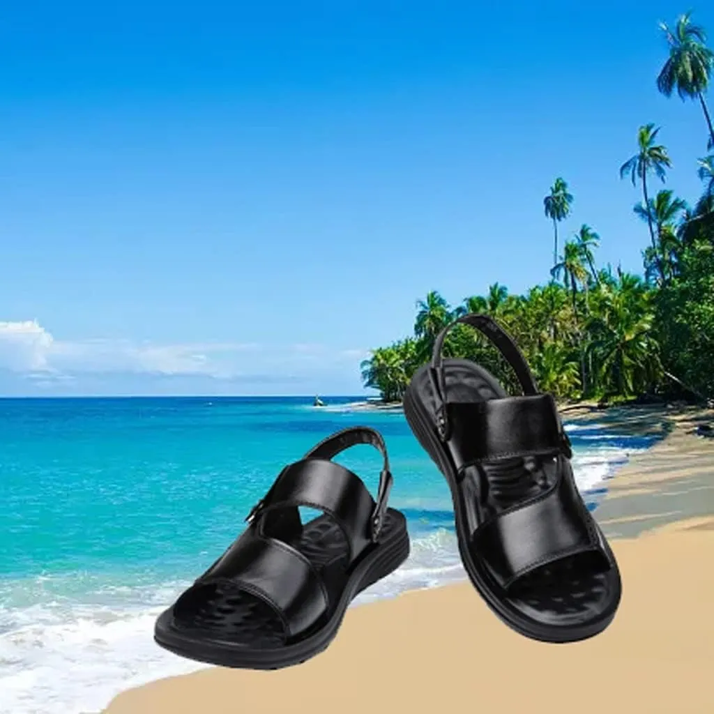 Men's Toe Sandals Fashion Beach Shoes Slippers Leather Sandals(42)