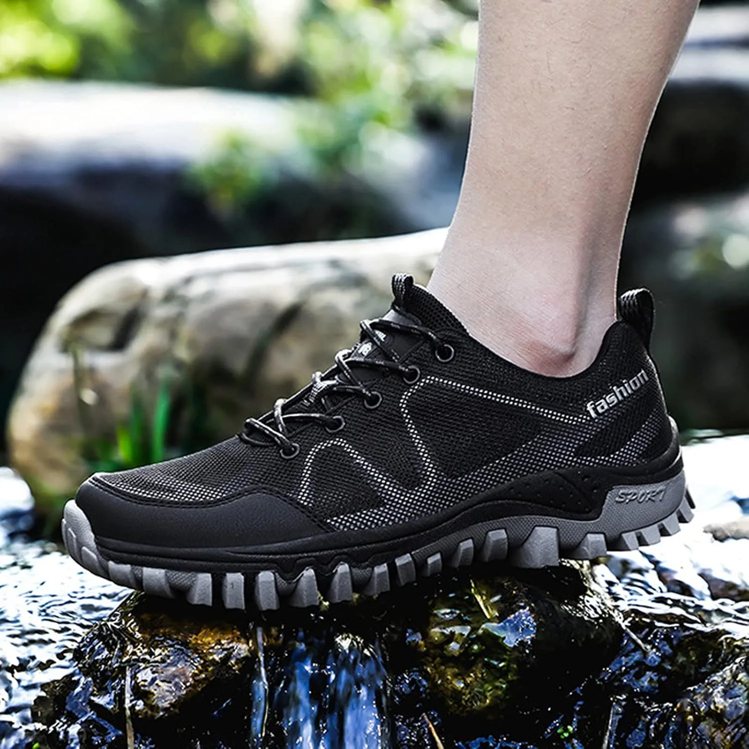 Mens Trail Running Shoes Breathable Hiking Trekking Trainers Camping Walking Shoes