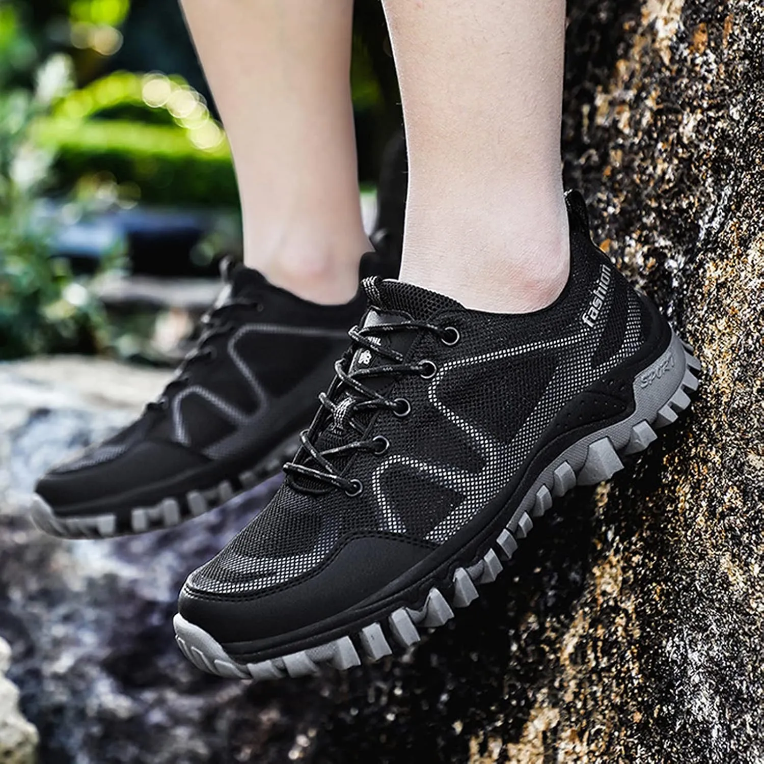 Mens Trail Running Shoes Breathable Hiking Trekking Trainers Camping Walking Shoes