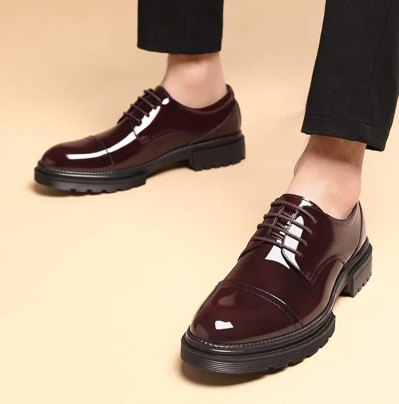 Men’s Tuxedo Dress Shoes Classic Casual Business Formal Oxfords Shoes Wedding Derby Shoes for Men
