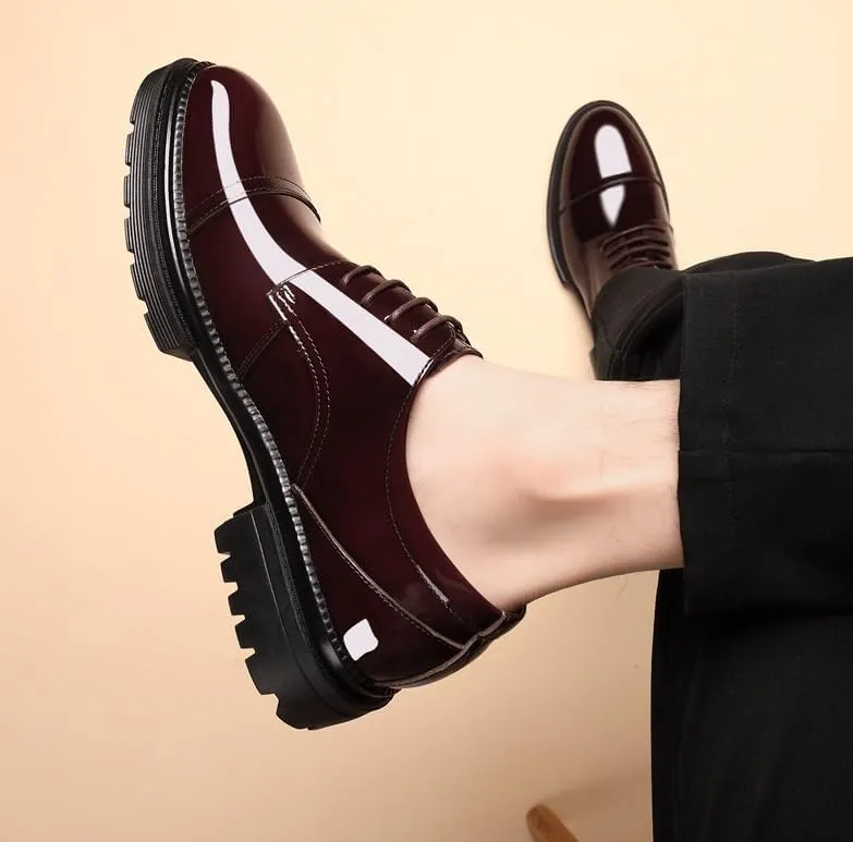 Men’s Tuxedo Dress Shoes Classic Casual Business Formal Oxfords Shoes Wedding Derby Shoes for Men