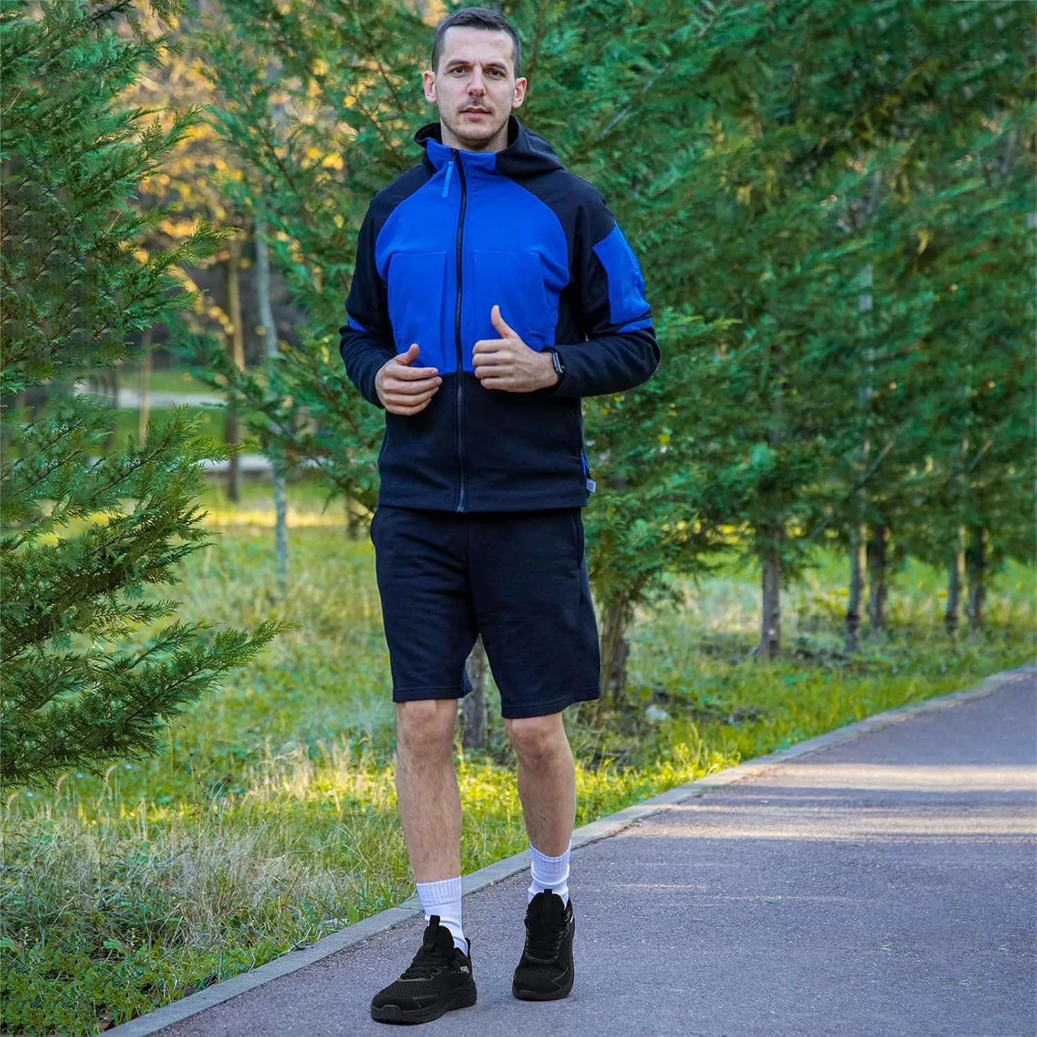 Men's Wide Toe Box Running and Walking Shoes, Athletic Gym Tennis Cross-Training Shoes for Wide Feet, Non-Slip Workout Sneakers with Wide Width Design