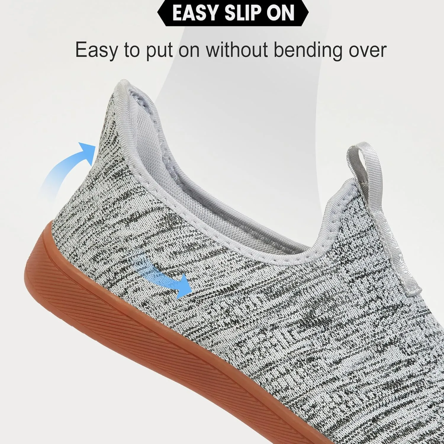 Men's Wide Walking Shoes Slip On Minimalist Barefoot Walking Shoes Cross-Trainer Sneaker Lightweight Breathable Trail Running