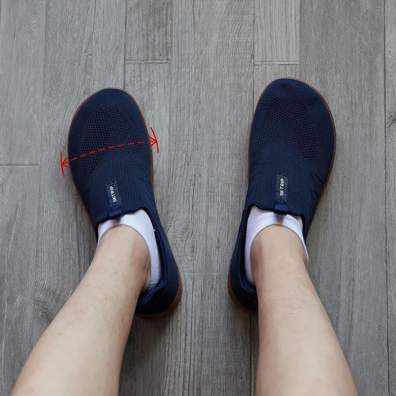 Men's Wide Walking Shoes Slip On Minimalist Barefoot Walking Shoes Cross-Trainer Sneaker Lightweight Breathable Trail Running