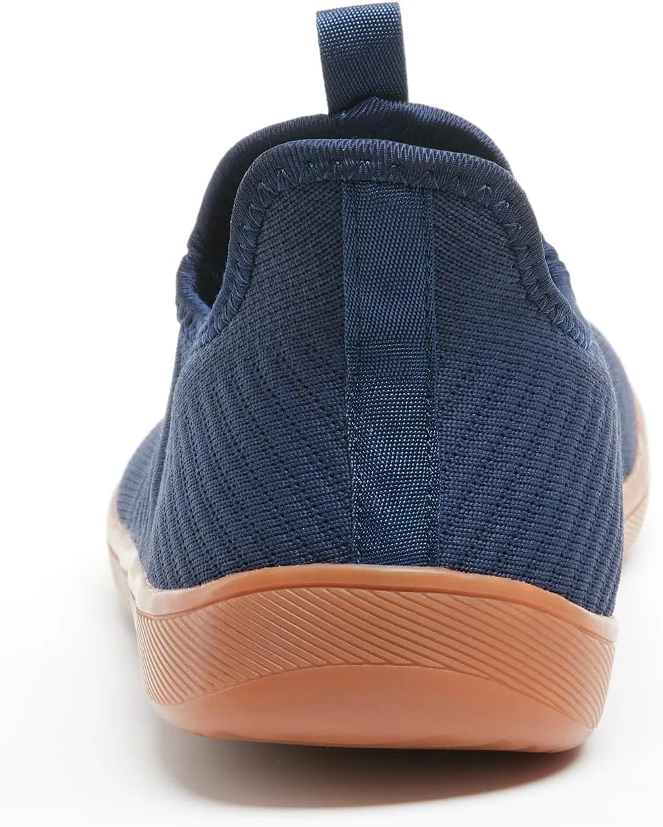 Men's Wide Walking Shoes Slip On Minimalist Barefoot Walking Shoes Cross-Trainer Sneaker Lightweight Breathable Trail Running