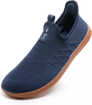 Men's Wide Walking Shoes Slip On Minimalist Barefoot Walking Shoes Cross-Trainer Sneaker Lightweight Breathable Trail Running