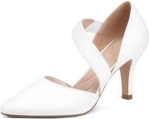 mysoft Women's Pointed Toe Low Stiletto Heel Dress Pumps Shoes - Available in Wide Sizes