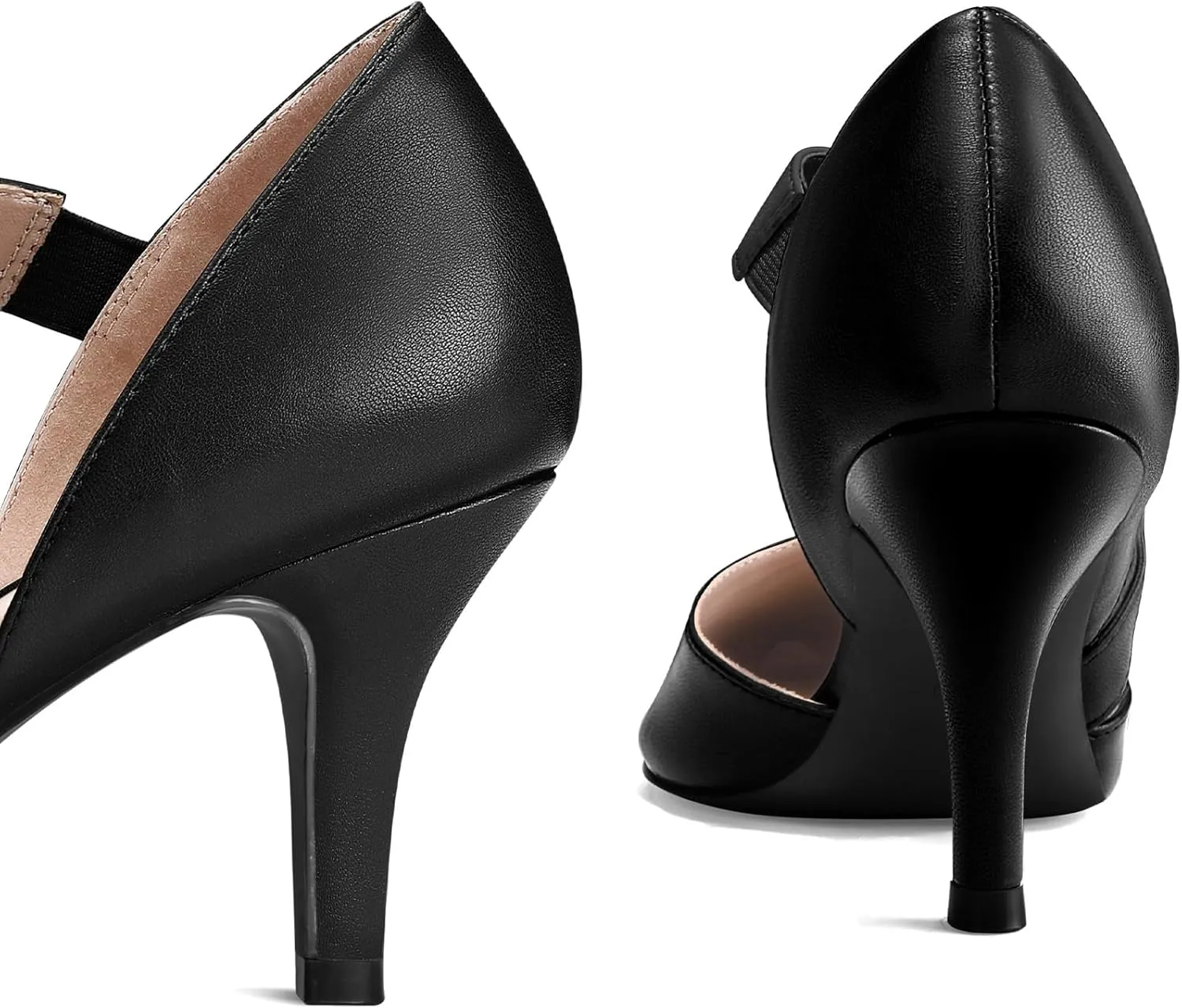 mysoft Women's Pointed Toe Low Stiletto Heel Dress Pumps Shoes - Available in Wide Sizes