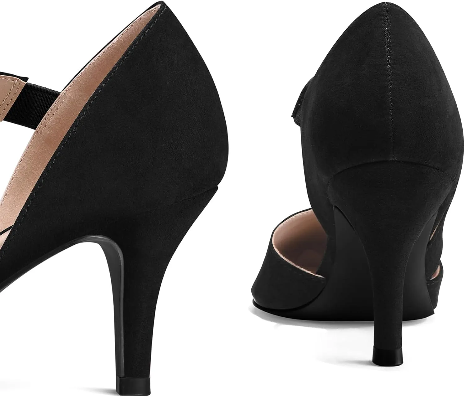 mysoft Women's Pointed Toe Low Stiletto Heel Dress Pumps Shoes - Available in Wide Sizes