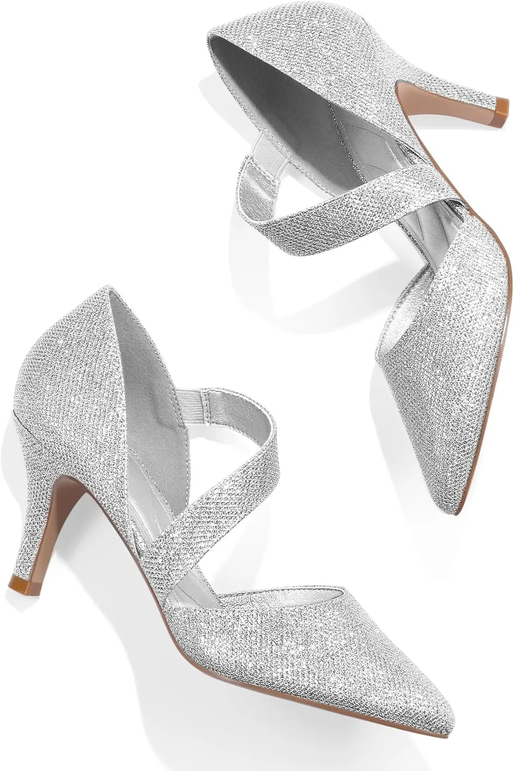 mysoft Women's Pointed Toe Low Stiletto Heel Dress Pumps Shoes - Available in Wide Sizes