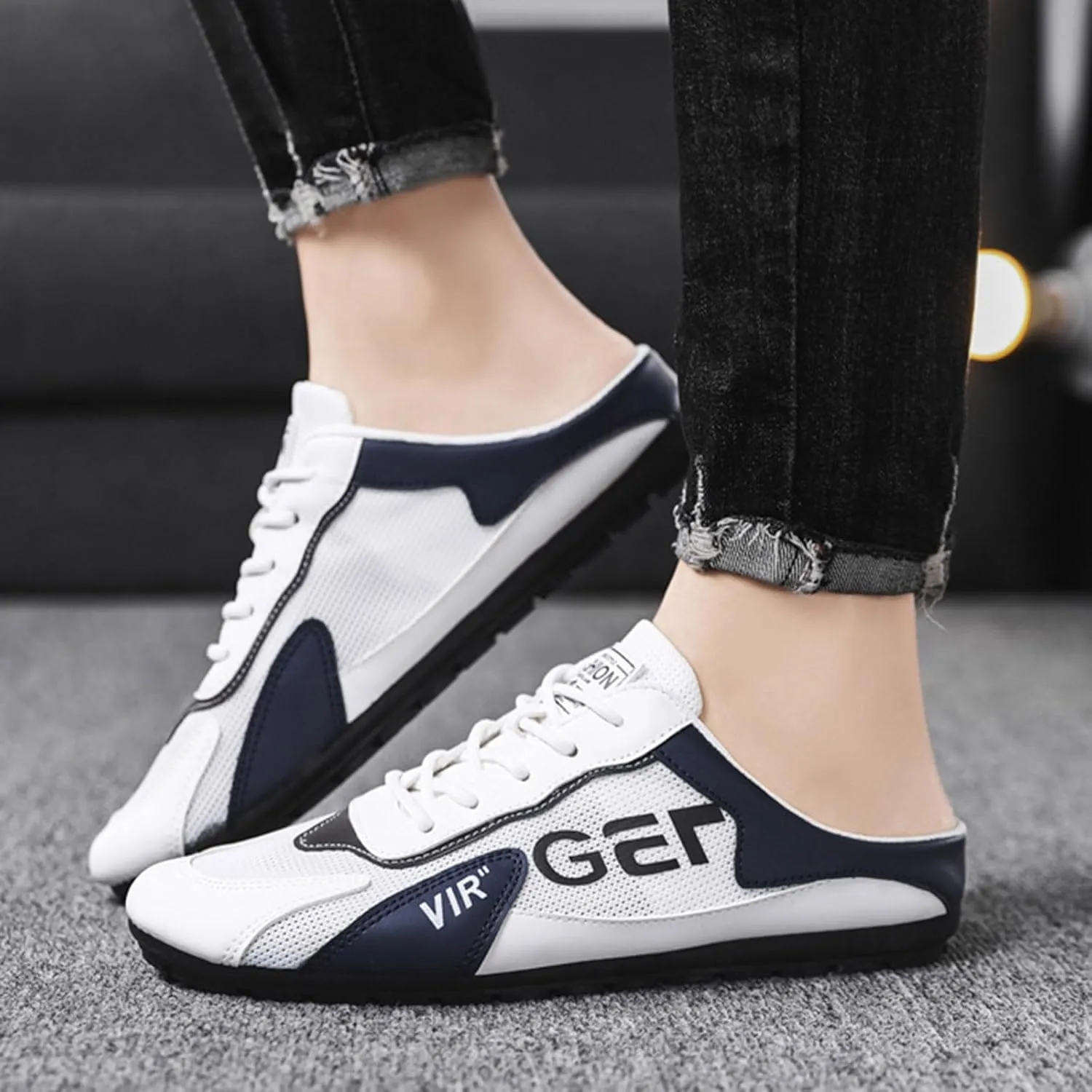 New Men's Trend Versatile Casual Shoes Lazy Man Half Slipperboard Male Dress Shoes Athletic