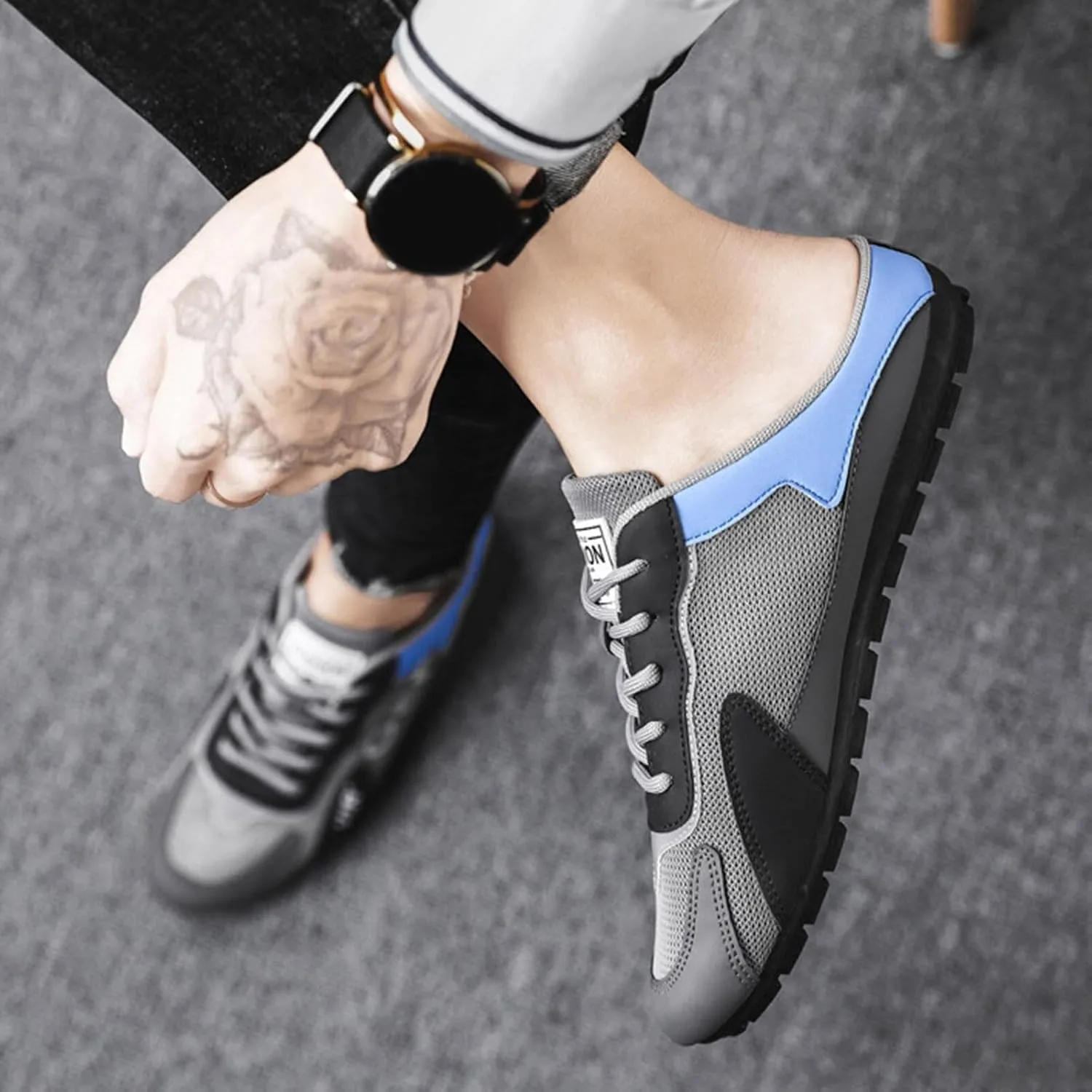 New Men's Trend Versatile Casual Shoes Lazy Man Half Slipperboard Male Dress Shoes Athletic