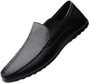 Non Slip Sole Lightweight Loafers Casual Events Slip On Shoes Genuine Leather Comfortable Walking Shoes for Men