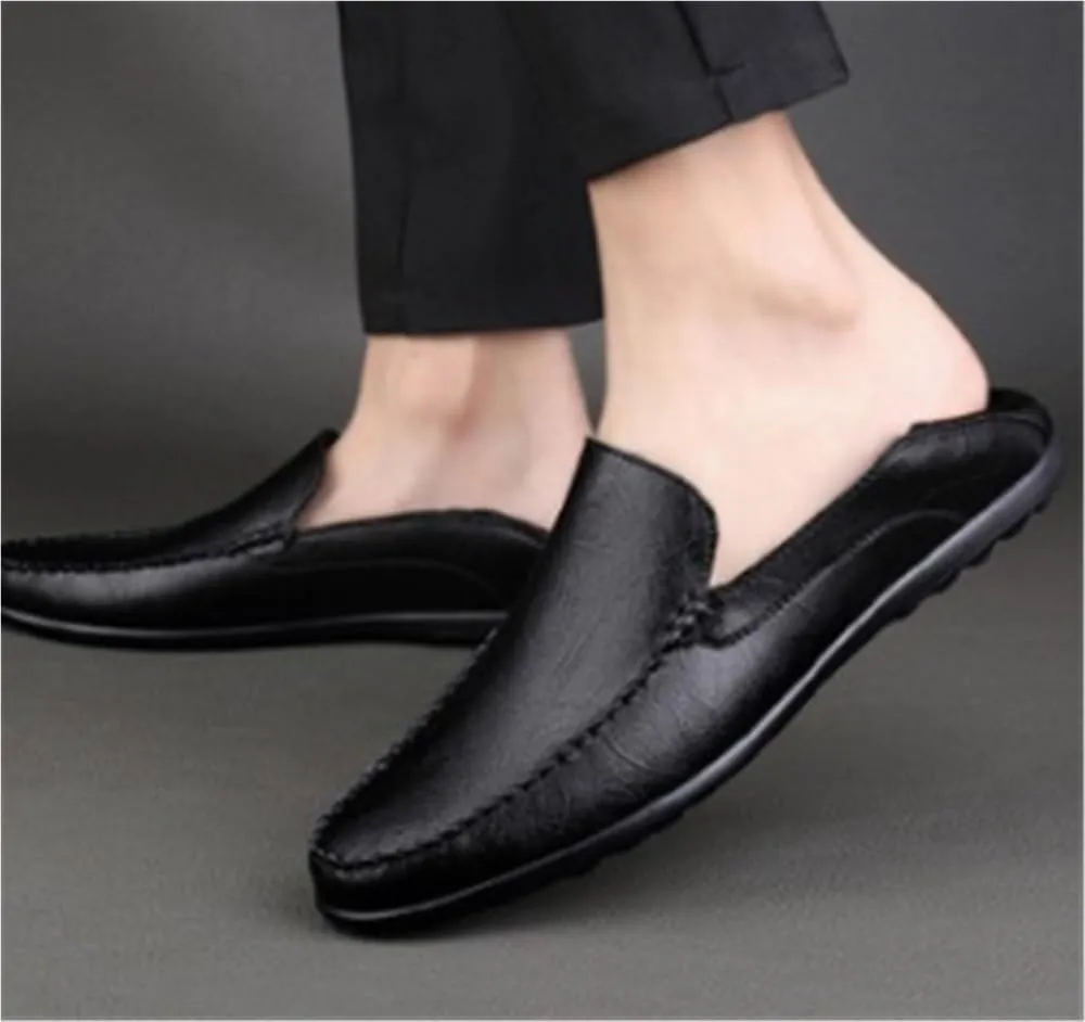 Non Slip Sole Lightweight Loafers Casual Events Slip On Shoes Genuine Leather Comfortable Walking Shoes for Men