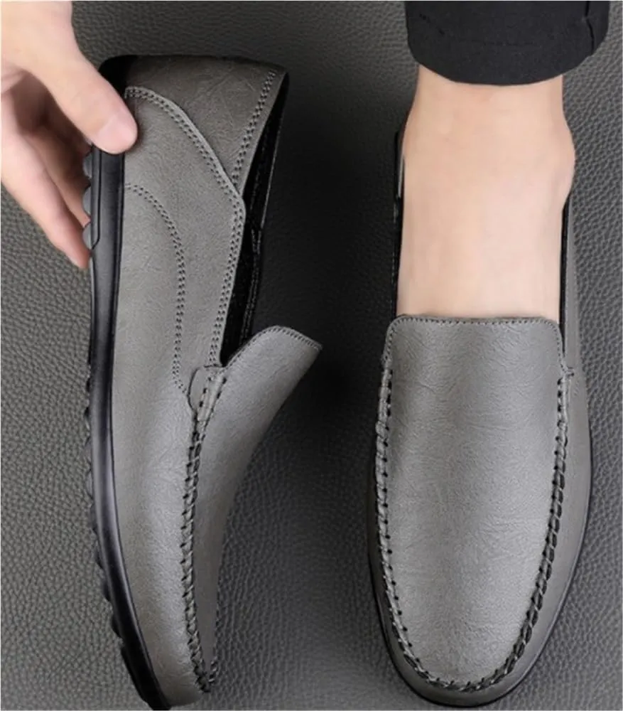 Non Slip Sole Lightweight Loafers Casual Events Slip On Shoes Genuine Leather Comfortable Walking Shoes for Men