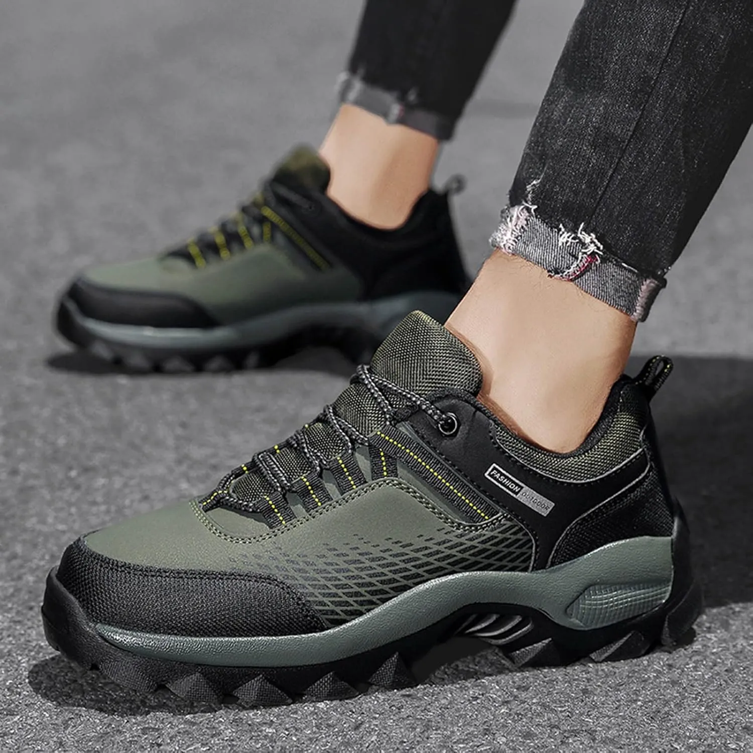 Non Slip Work Shoes for Men Walking Sneakers Comfortable Leather Casual Athletic Tennis Shoes Sneaker Men