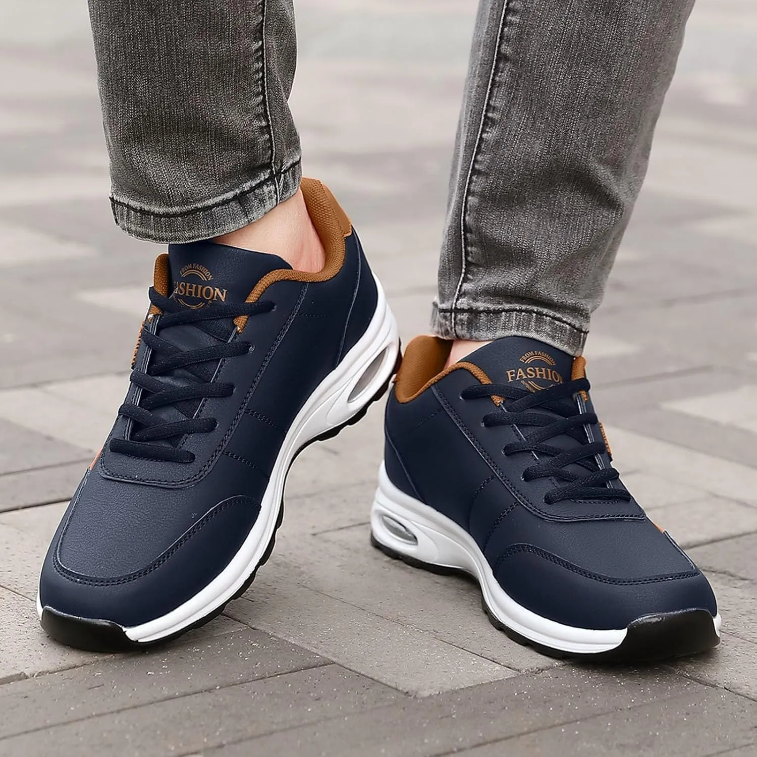 Non Slip Work Sport Shoes for Men Breathable Casual Comfortable Walking Sneaker Lightweight Work Shoes for Men