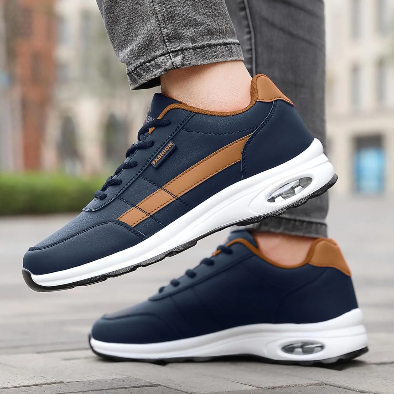 Non Slip Work Sport Shoes for Men Breathable Casual Comfortable Walking Sneaker Lightweight Work Shoes for Men