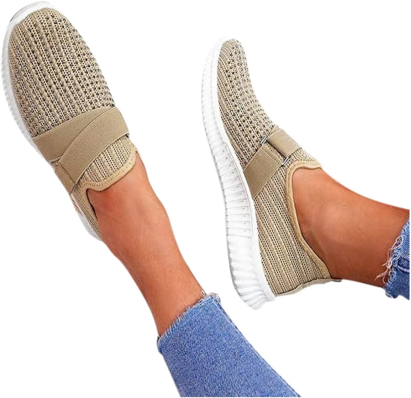 Orthopedic Sneaker for Women Slip On Walking Shoes with Arch Support Lightweight Walking Shoes Breathable Running Sneakers