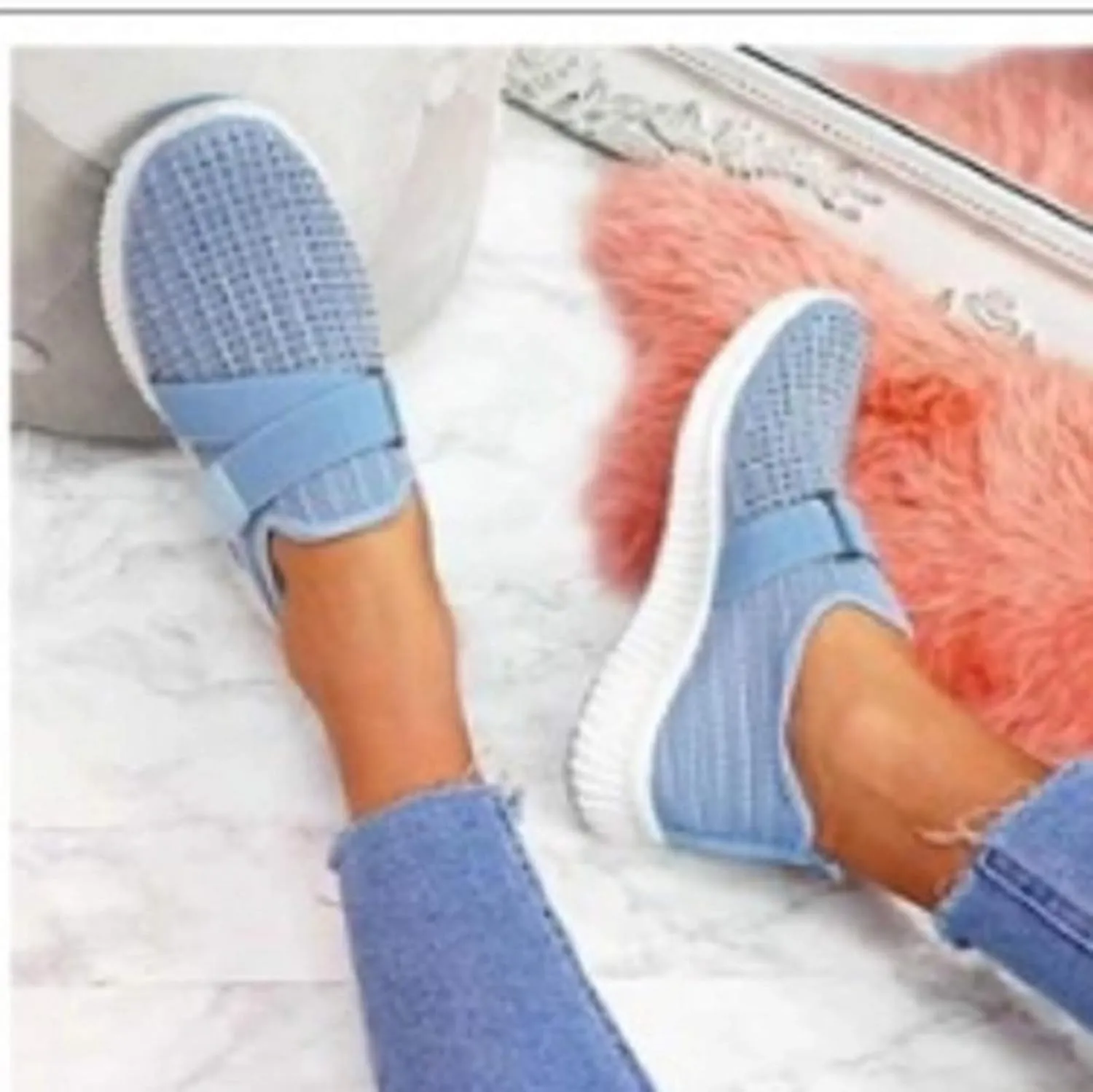 Orthopedic Sneaker for Women Slip On Walking Shoes with Arch Support Lightweight Walking Shoes Breathable Running Sneakers