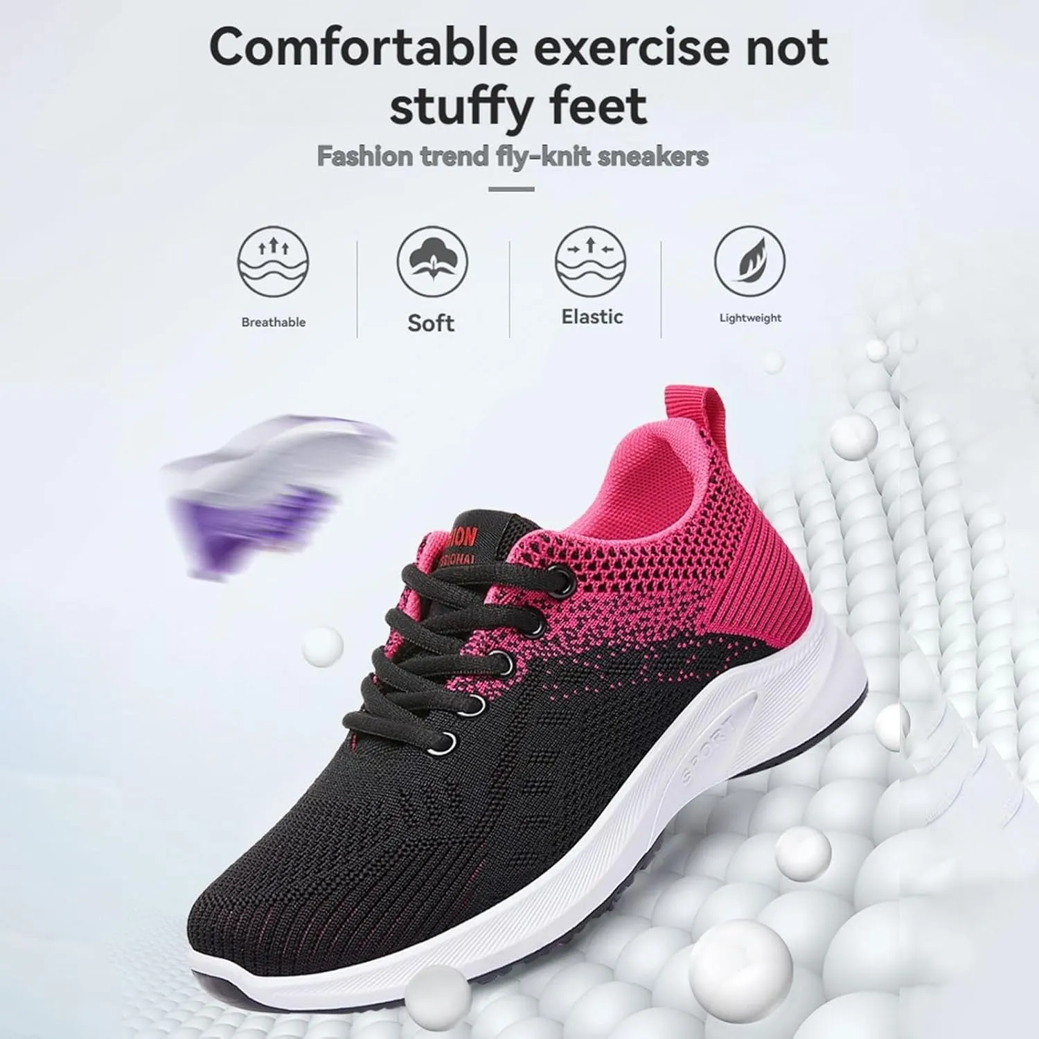 Orthopedic Tennis Shoes for Women, Air Cushion Comfort Wear Orthowear Shoes for Women with Arch Support, Women's Fashion Sneakers Breathable Sports Casual Walking Running Jogging Shoe