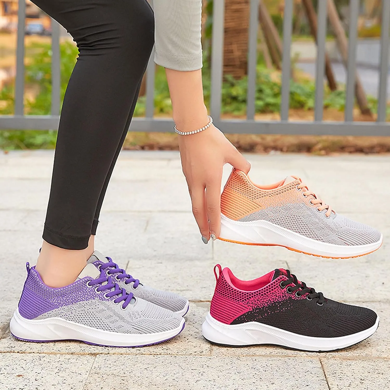 Orthopedic Tennis Shoes for Women, Air Cushion Comfort Wear Orthowear Shoes for Women with Arch Support, Women's Fashion Sneakers Breathable Sports Casual Walking Running Jogging Shoe