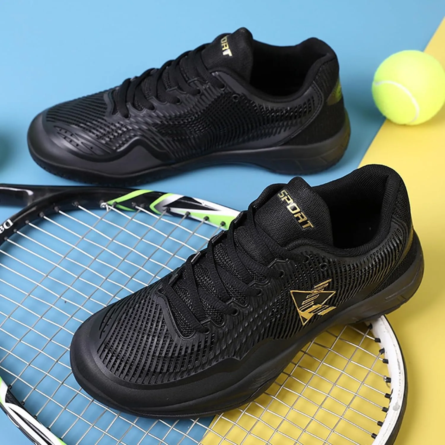 Pickleball Shoes Men Tennis Racquetball Squash Shoes Indoor Outdoor Badminton Sneaker Comfort Lightweight for Court Training Volleyball