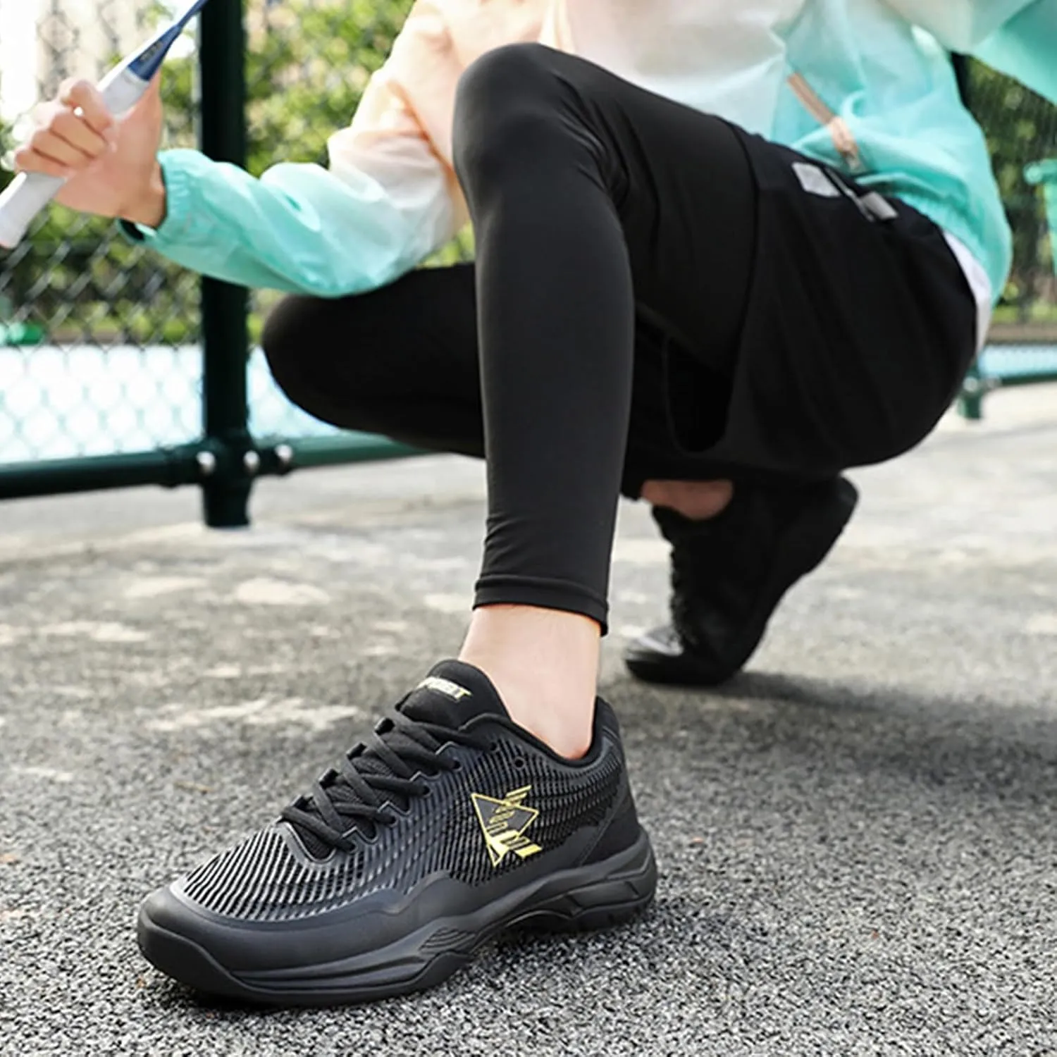 Pickleball Shoes Men Tennis Racquetball Squash Shoes Indoor Outdoor Badminton Sneaker Comfort Lightweight for Court Training Volleyball