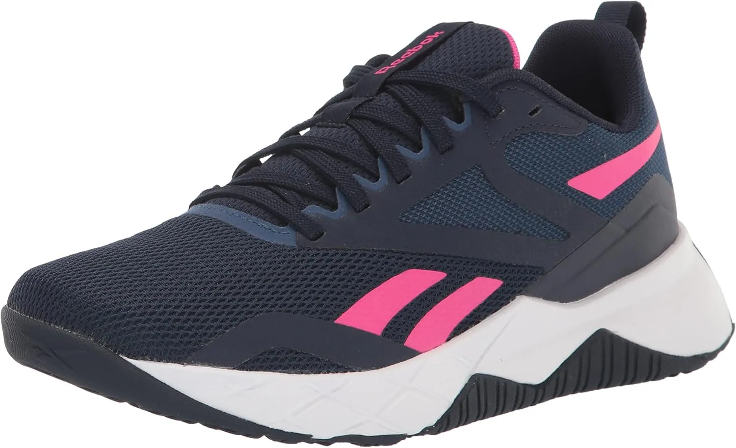 Reebok Women's NFX Cross Trainer, Vector Navy/Batik Blue/Proud Pink, 6.5