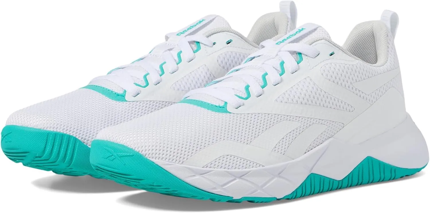 Reebok Women's NFX Trainer Sneaker, Footwear White/Black/Unleashed Green, 10