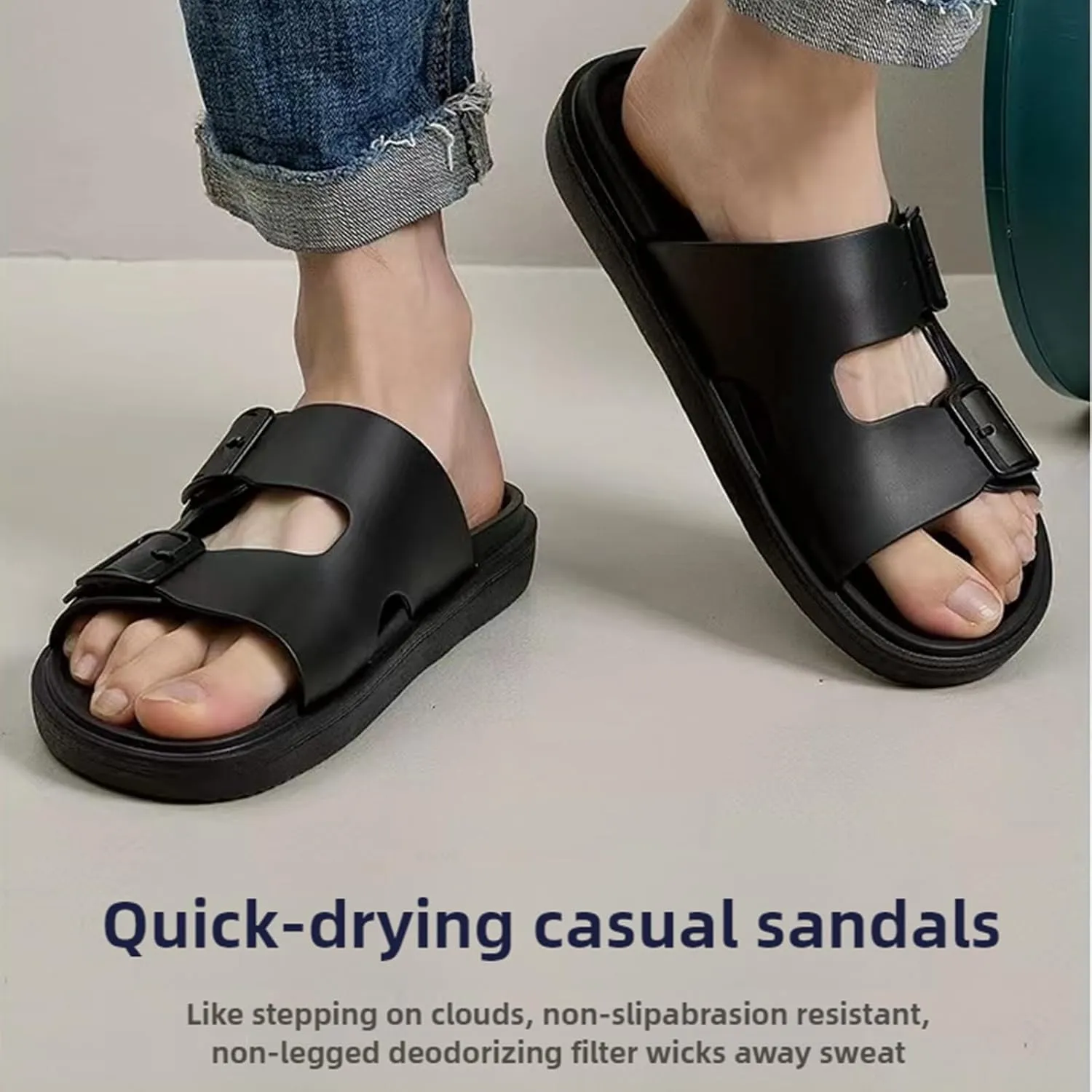 Sandals Men Slippers Slides For Men Flip Flops Beach Shoes Comfort Rebound Non Slip Lightweight Silent