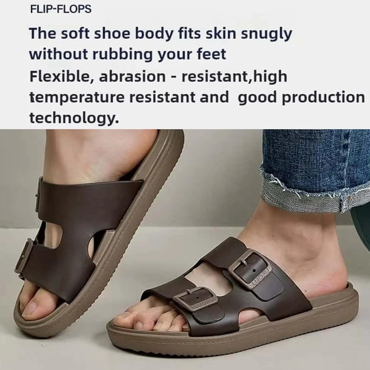 Sandals Men Slippers Slides For Men Flip Flops Beach Shoes Comfort Rebound Non Slip Lightweight Silent