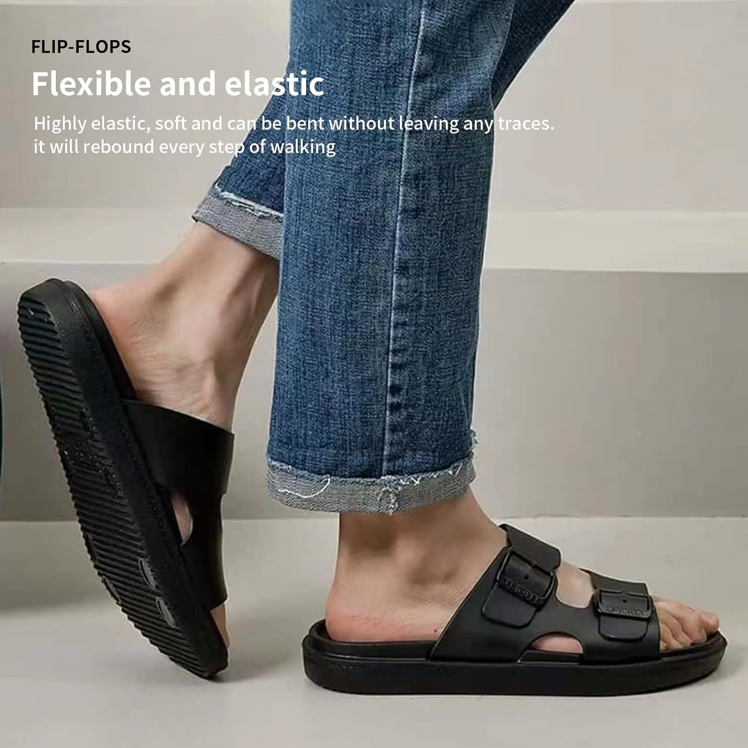 Sandals Men Slippers Slides For Men Flip Flops Beach Shoes Comfort Rebound Non Slip Lightweight Silent