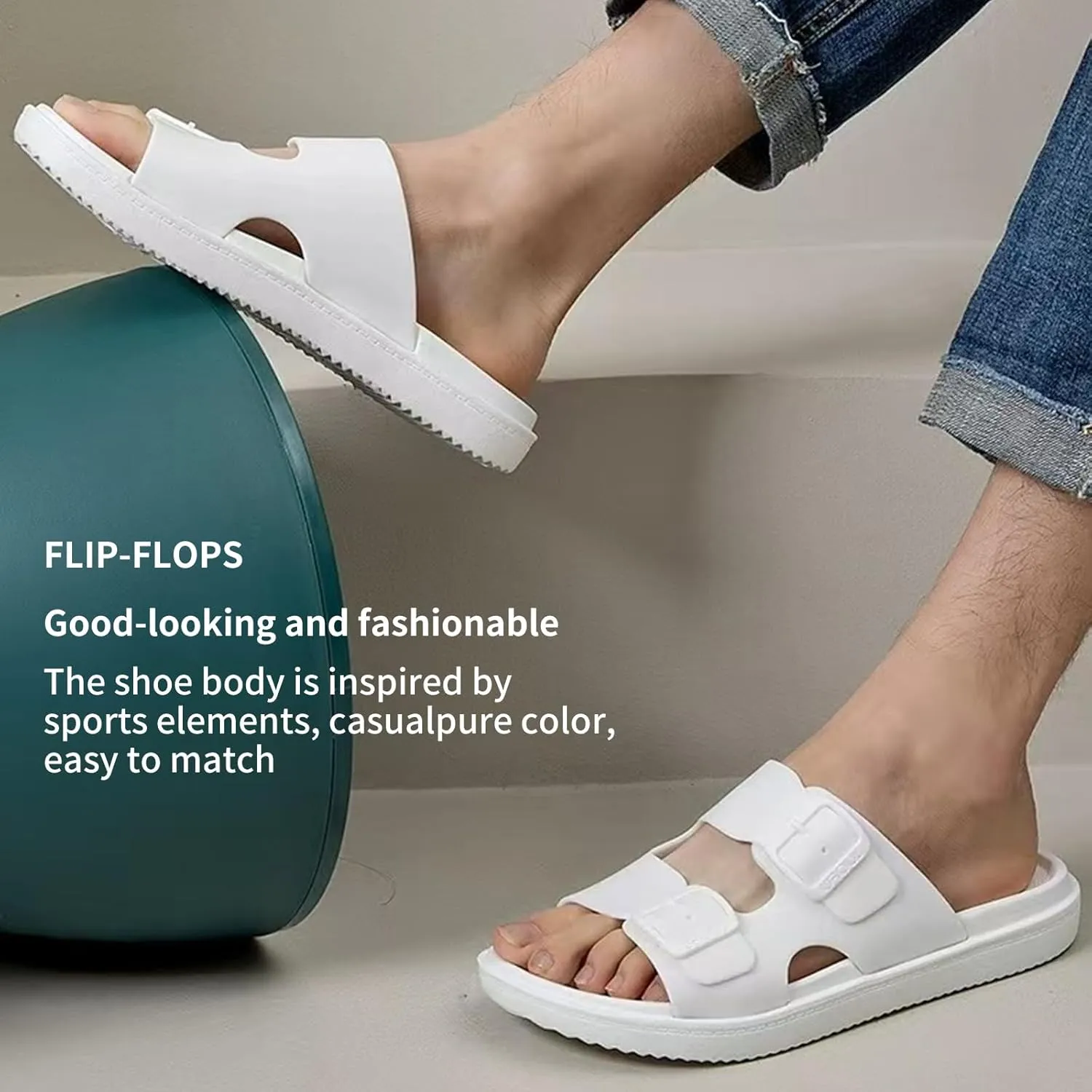 Sandals Men Slippers Slides For Men Flip Flops Beach Shoes Comfort Rebound Non Slip Lightweight Silent