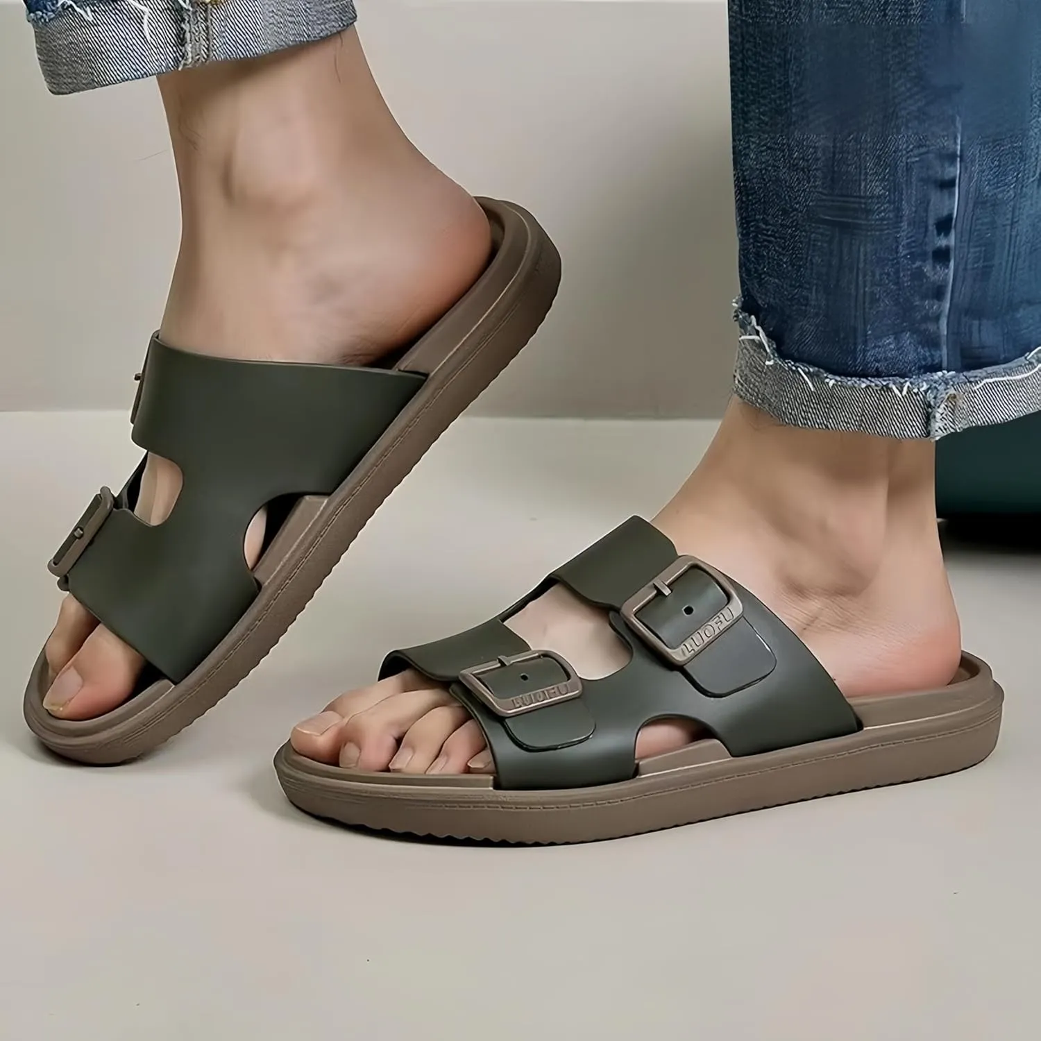 Sandals Men Slippers Slides For Men Flip Flops Beach Shoes Comfort Rebound Non Slip Lightweight Silent