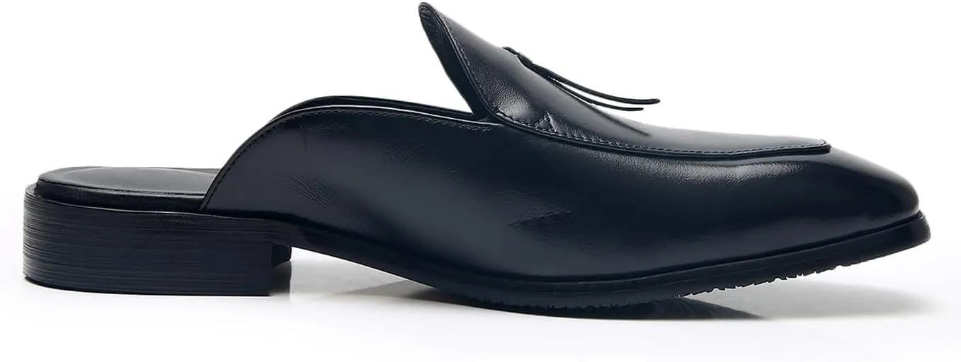 Santimon Men's Mules & Clogs Formal Dress Sandals Loafers Genuine Leather Business Casual Open Back Slippers Outside Slip On Stylish Comfortable Shoes for Men