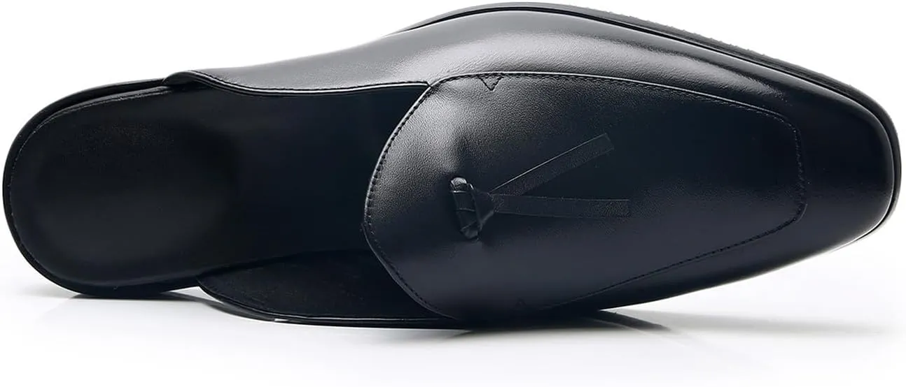 Santimon Men's Mules & Clogs Formal Dress Sandals Loafers Genuine Leather Business Casual Open Back Slippers Outside Slip On Stylish Comfortable Shoes for Men