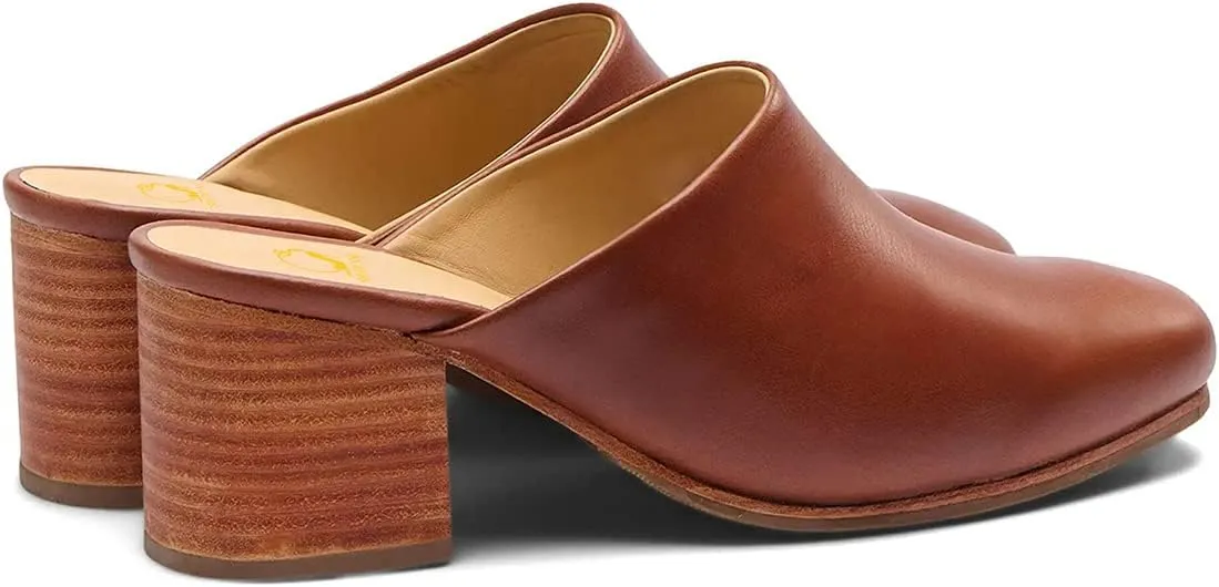 SHODENSE Women Comfortable Chunky Block Heel Mules Closed Round Toe Slip On Backless Loafers Shoes 2" Mid Stacked Heeled Sandals Clogs Thick Heels Slide Slippers Daily Casual Slip-on Booties 4-11 M US