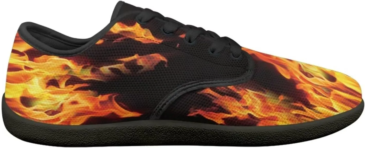 Soccer Flame Print Women's Wide Toe Barefoot Walking Shoes Football Men Breath Casual Travel Walking Shoes
