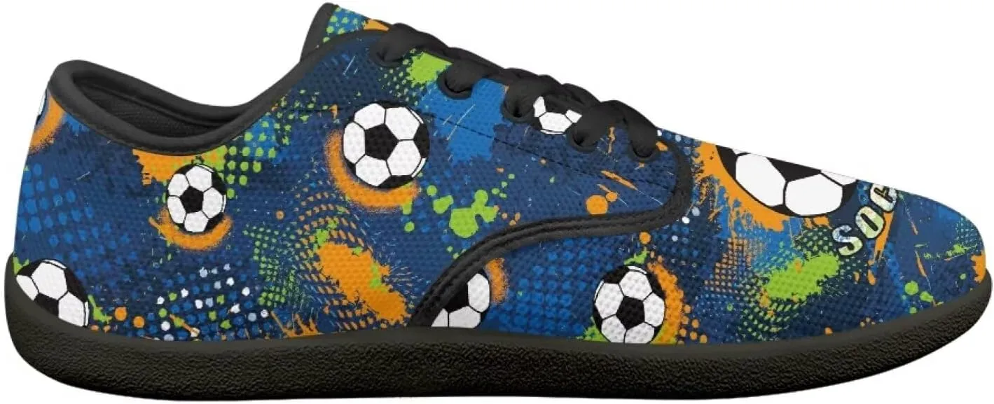 Soccer Flame Print Women's Wide Toe Barefoot Walking Shoes Football Men Breath Casual Travel Walking Shoes