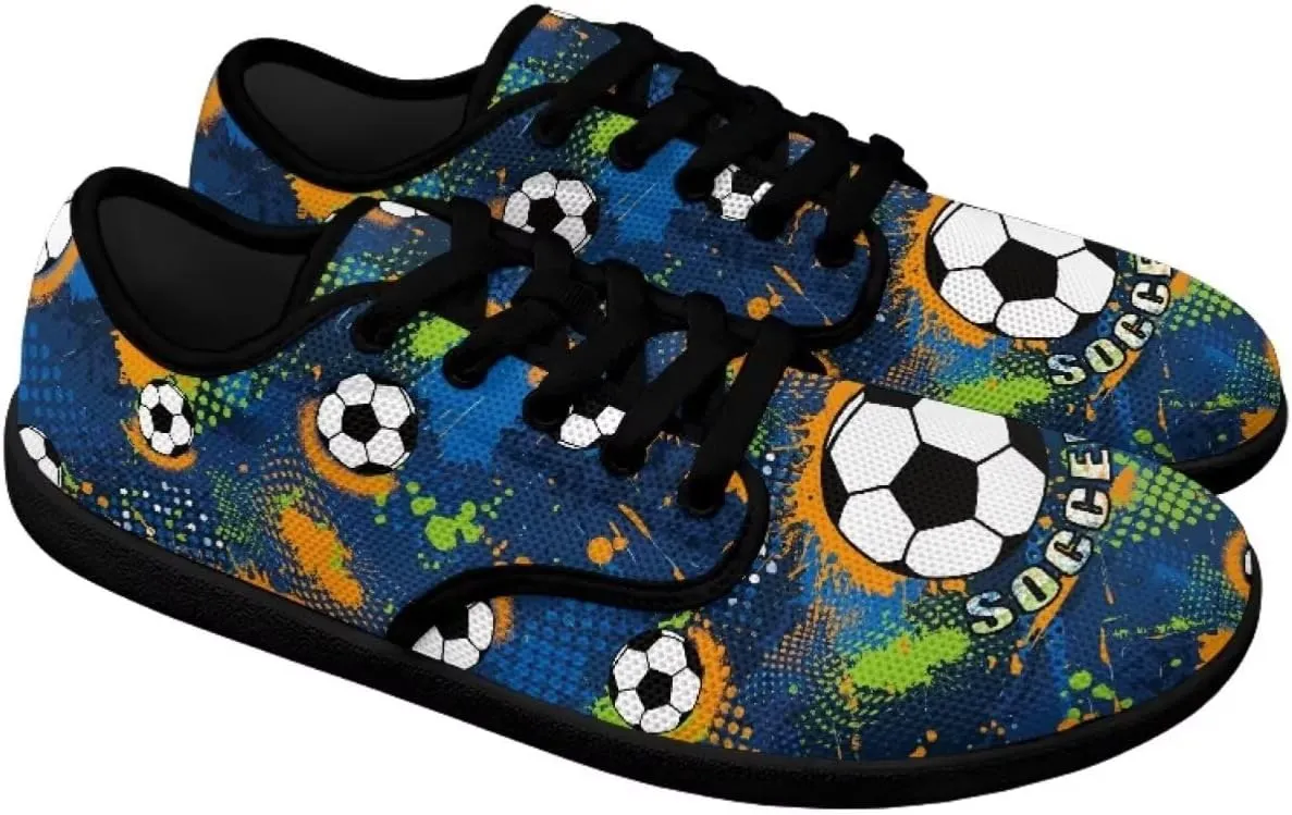 Soccer Flame Print Women's Wide Toe Barefoot Walking Shoes Football Men Breath Casual Travel Walking Shoes
