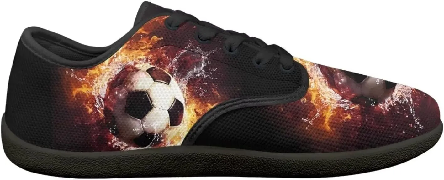 Soccer Flame Print Women's Wide Toe Barefoot Walking Shoes Football Men Breath Casual Travel Walking Shoes