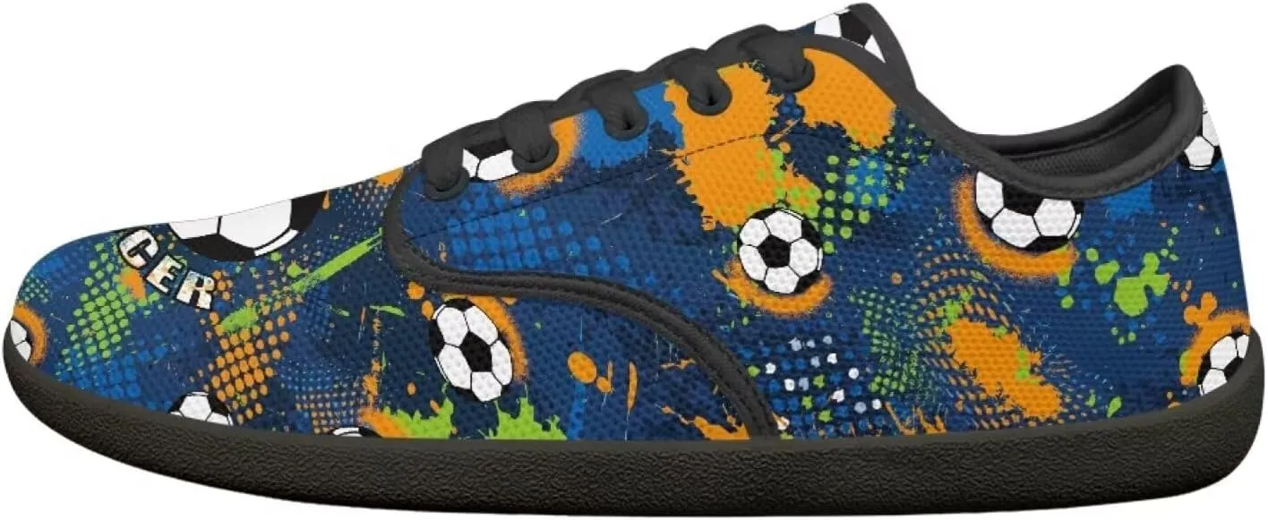 Soccer Flame Print Women's Wide Toe Barefoot Walking Shoes Football Men Breath Casual Travel Walking Shoes