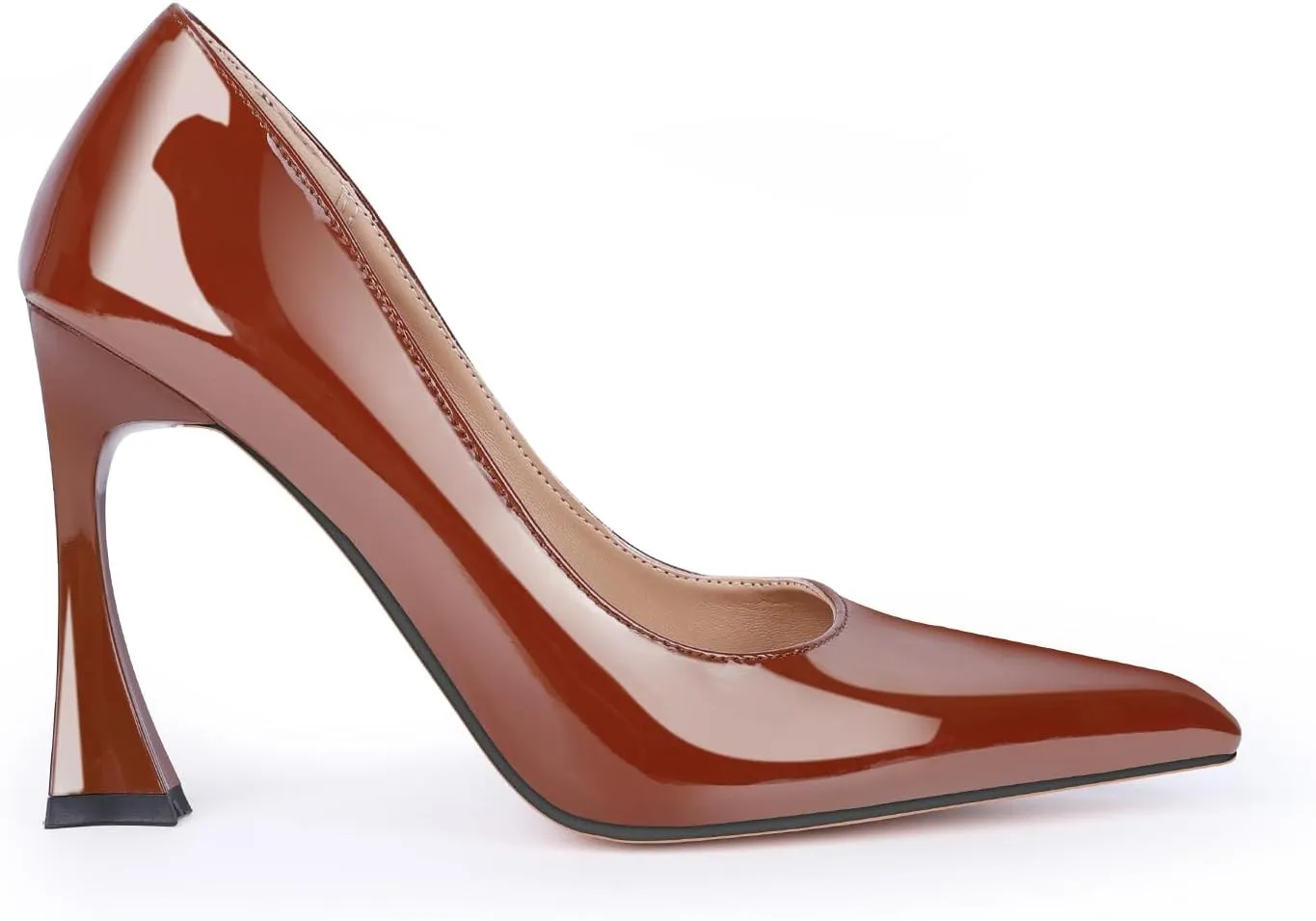 Stiletto Mid Heel for Women Pointed Toe Stiletto Heels Closed Toe Pumps Slip on High Heels 4 inch Dress Pumps